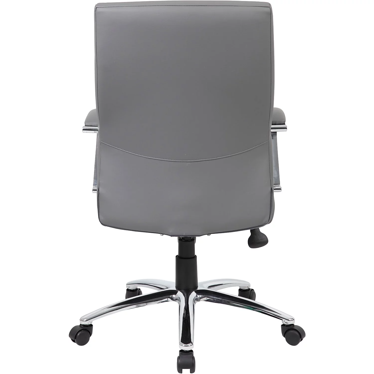 Boss Office Products B10101-GY LeatherPlus Executive Chair with Silver Accent, Grey