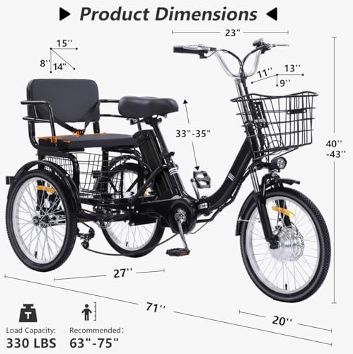 Adult Electric Tricycle Adult Tricycle 3 Wheel Bikes Adults Electric Three Wheel Bike