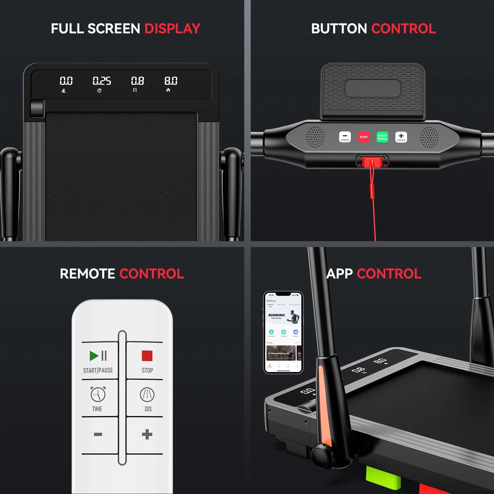 Pooboo 2 in 1 Under Desk Treadmill Black 2.5HP Folding Treadmill Walking Jogging Machine with App & Remote Control Led Touch Screen Walking Pad for Office Home Use 265lbs