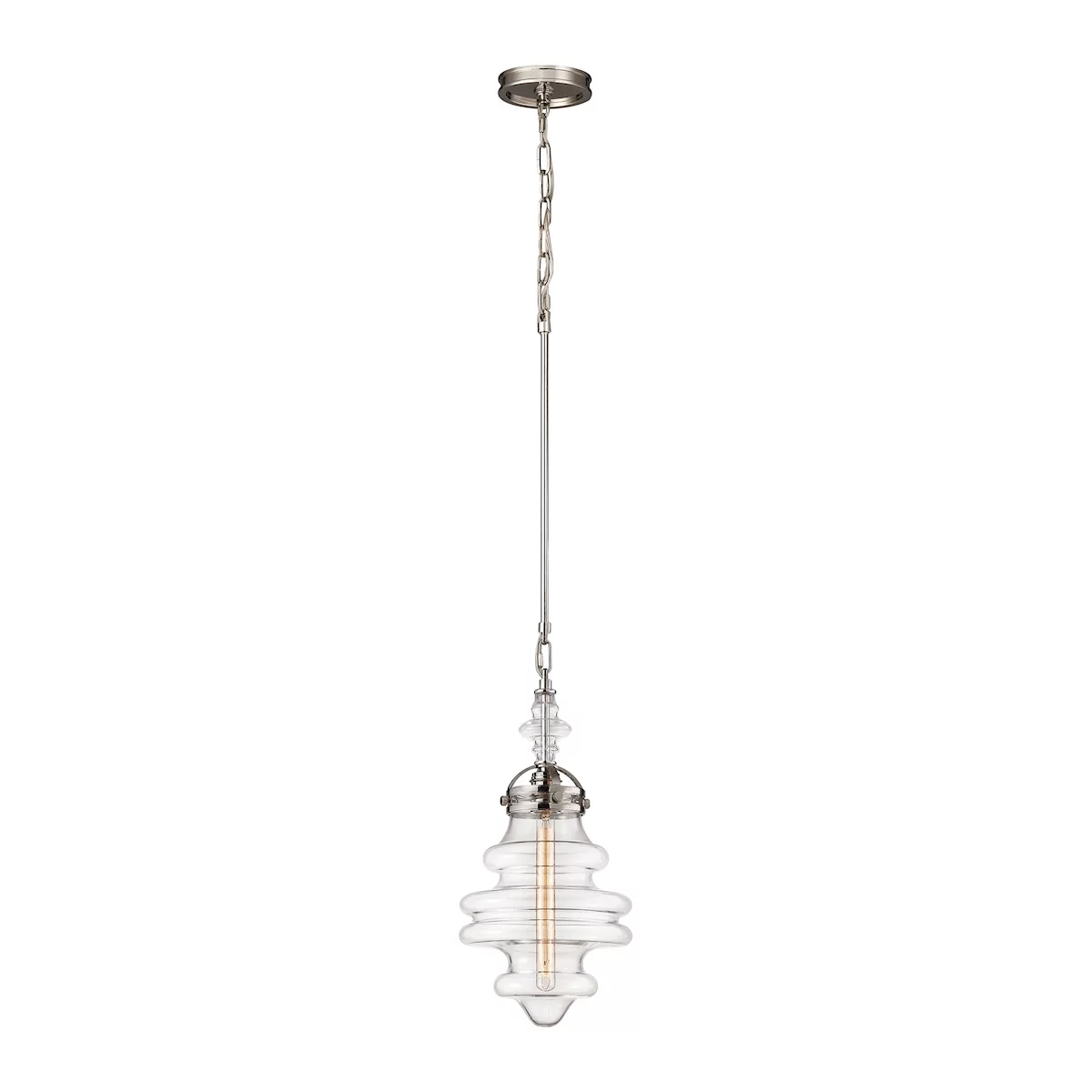 Elk Home 10-Inch Wide Gramercy Pendant, Transitional, Polished Nickel