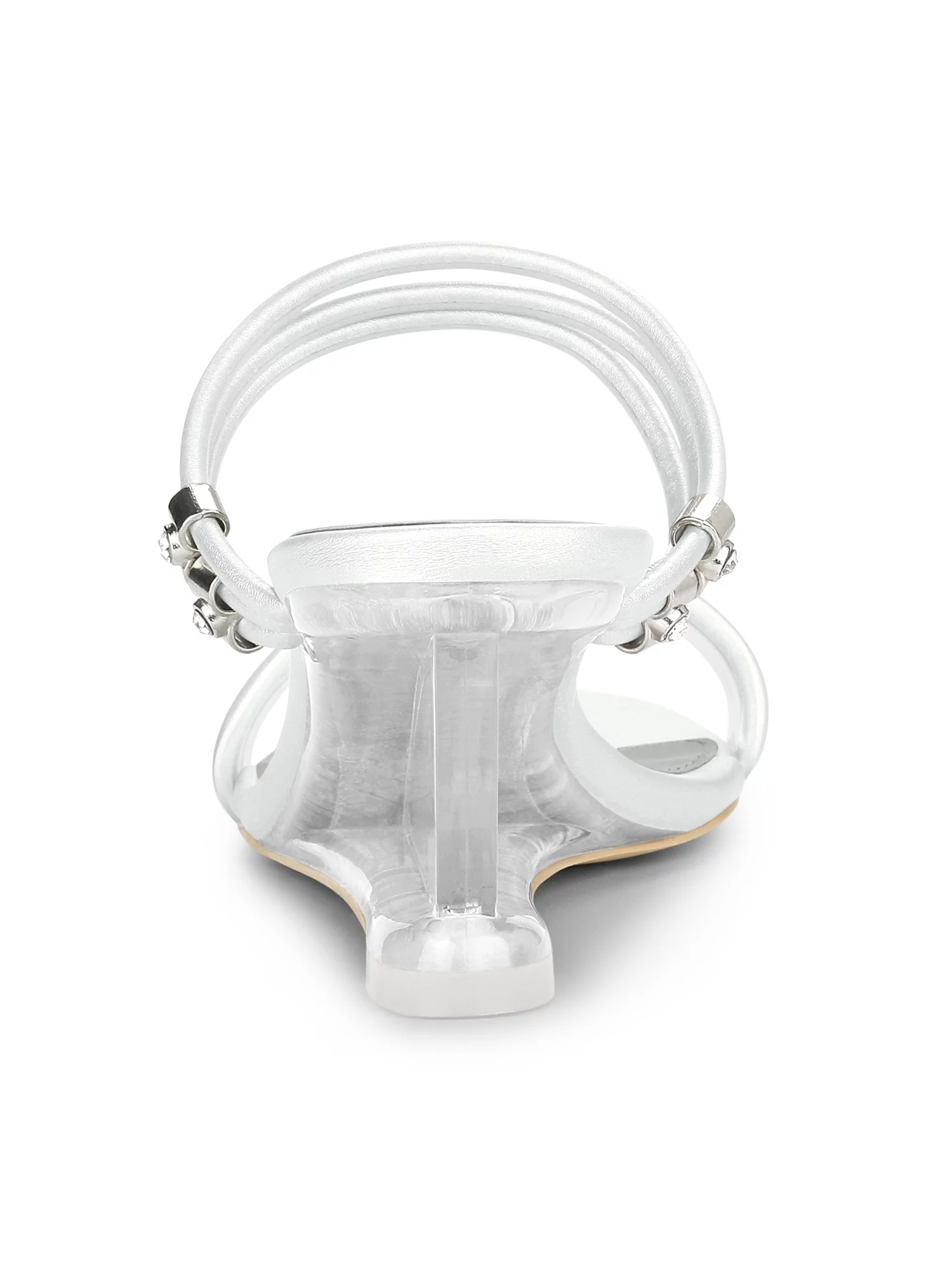 Allegra K Women's Slip on Clear Glass Heel Wedge Sandals