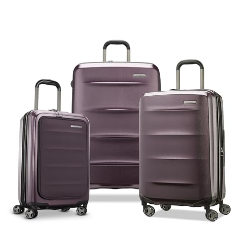 Samsonite Carry-On Pro Front Pocket Hardside Expandable 21-Inch Octiv Luggage: Durable & Impact Resistant, 360° Aero Trac Spinner Wheels, Adjustable Telescopic Handle, TSA Approved Lock - Silver