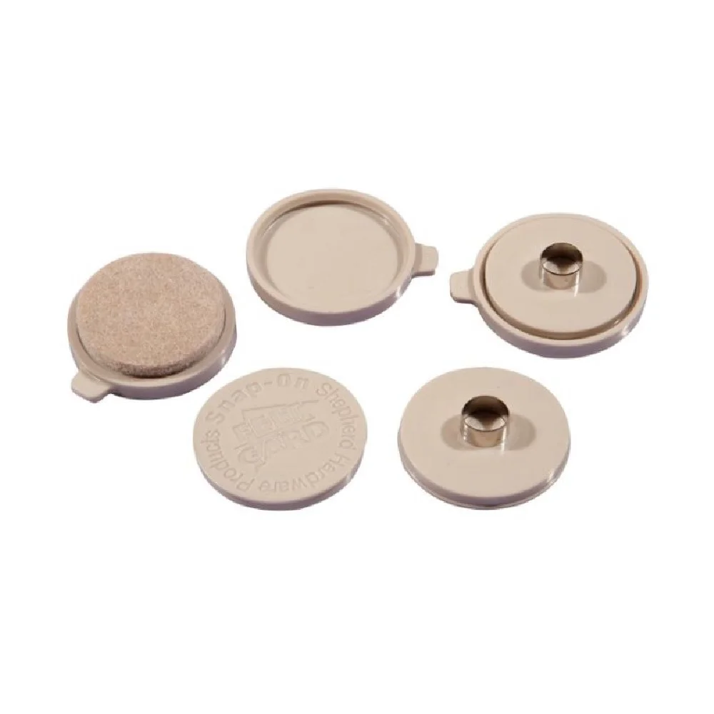 Shepherd Hardware Felt Gard Snap-on Snap-off Furniture Pads Glides Round Beige 8 Count, 12-Pack
