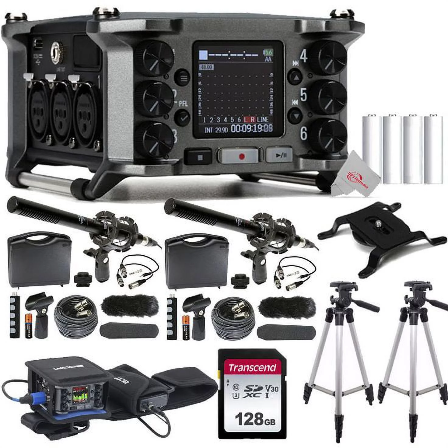 Zoom F6 6-Input / 14-Track Multi-Track Field Recorder with Two VidPro Mic Kit
