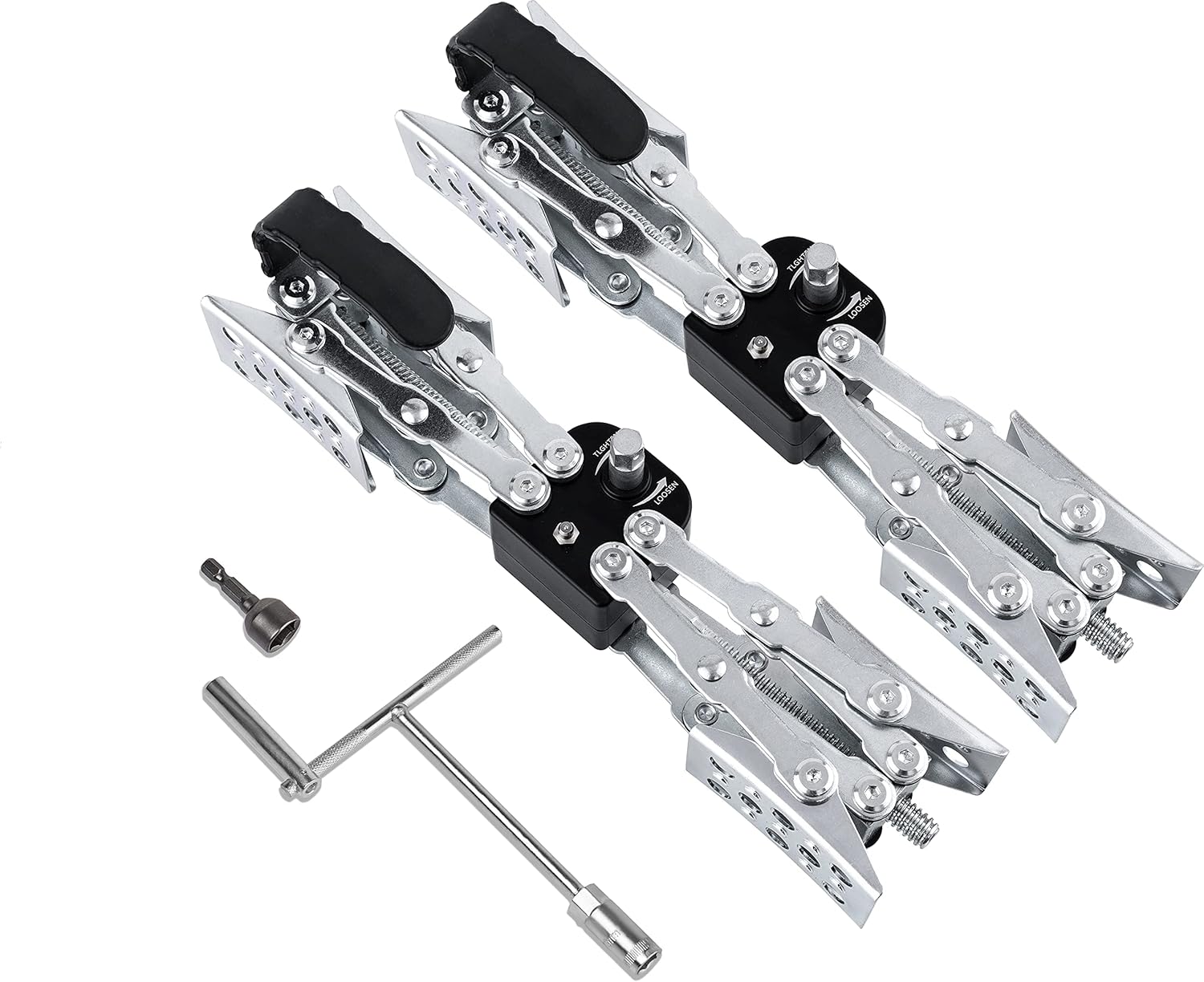 Maxchock X-Shaped Wheel Chock Stabilizer (Allow Drill Adjust) Tandem-Axle Trailer RV Tire Wheel Stop While Camping -Pair