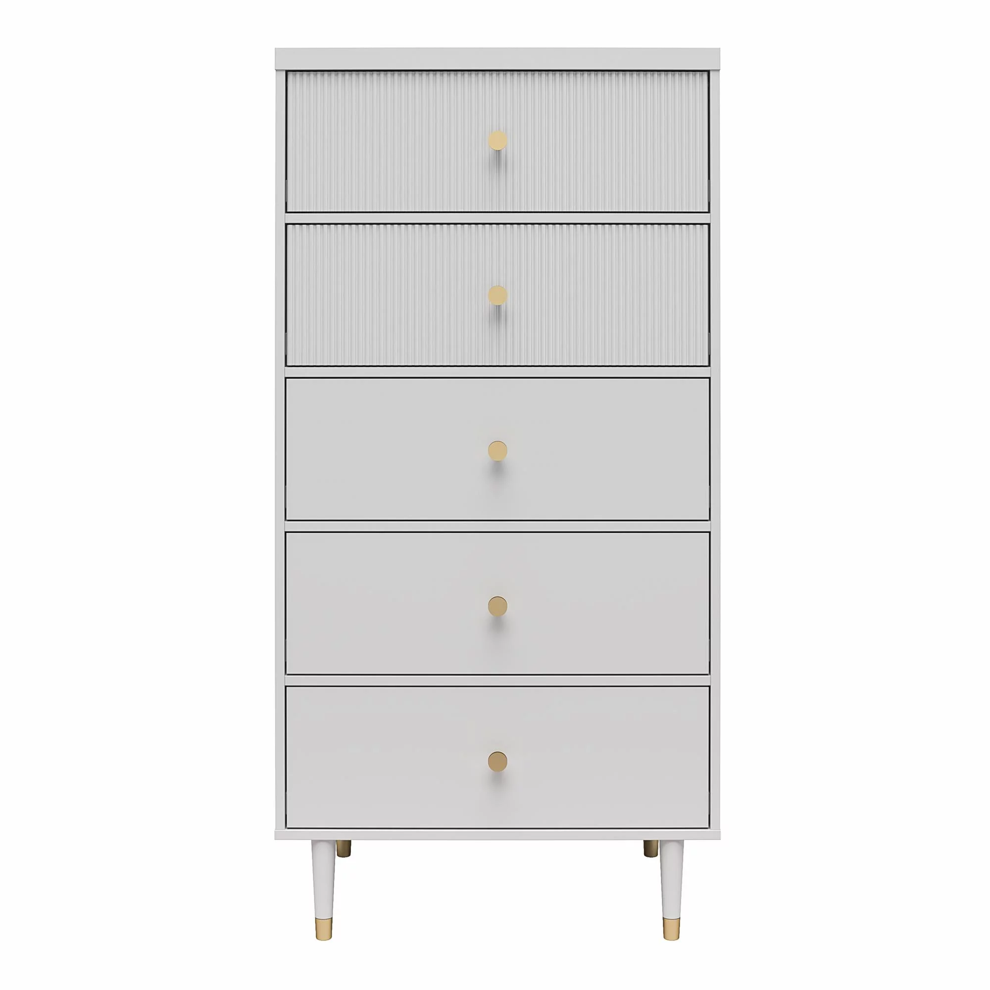 CosmoLiving by Cosmopolitan Elizabeth 5 Drawer Dresser, Dove Gray