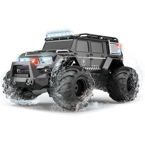 Threeking 1:16 Waterproof Monster Truck Pickup Toys RC Cars Remote Control Car Truck Toys 4WD All Terrain Off-Road Car Toy Gifts Presents 6 7 8 9 10 11 12 Year Old Kids Boys Girls Toys