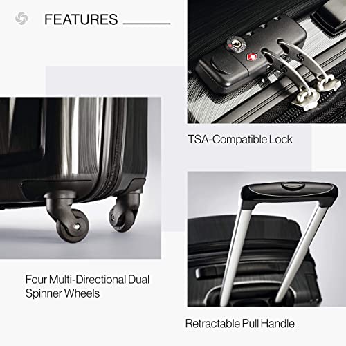 Samsonite Winfield 2 Hardside Expandable Luggage with Spinner Wheels, Brushed Anthracite, Checked-Large 28-Inch