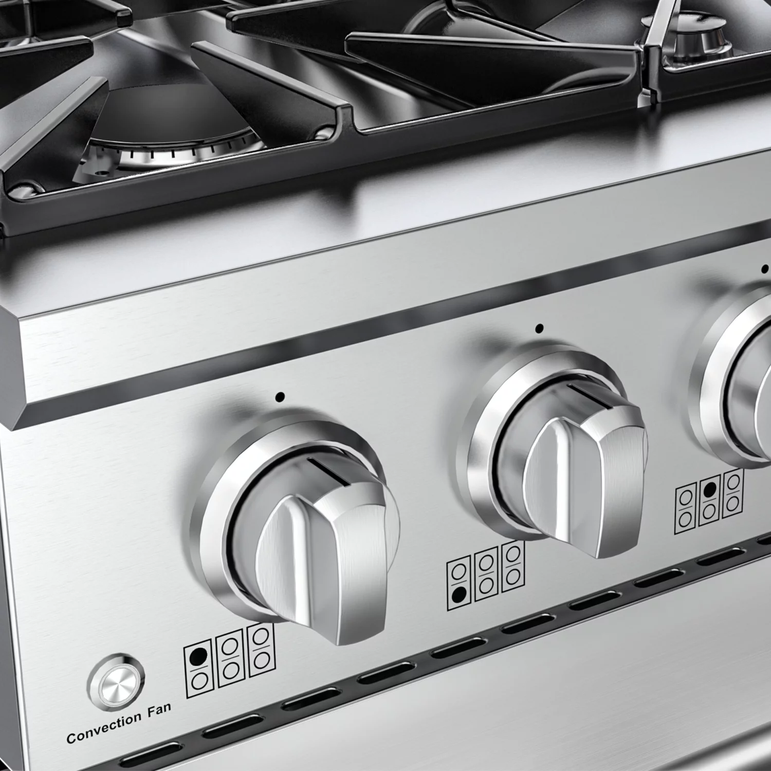 Empava 36 in. 5.2 cu. ft. Pro-Style Slide-In Single Oven Gas Range with 6 Sealed Ultra High-Low Burners - Heavy Duty Continuous Grates in Stainless Steel