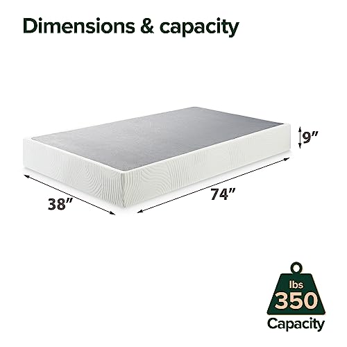 ZINUS Quick Lock Metal Smart Box Spring, 9 Inch Mattress Foundation, Strong Metal Structure, Easy Assembly, Queen, White
