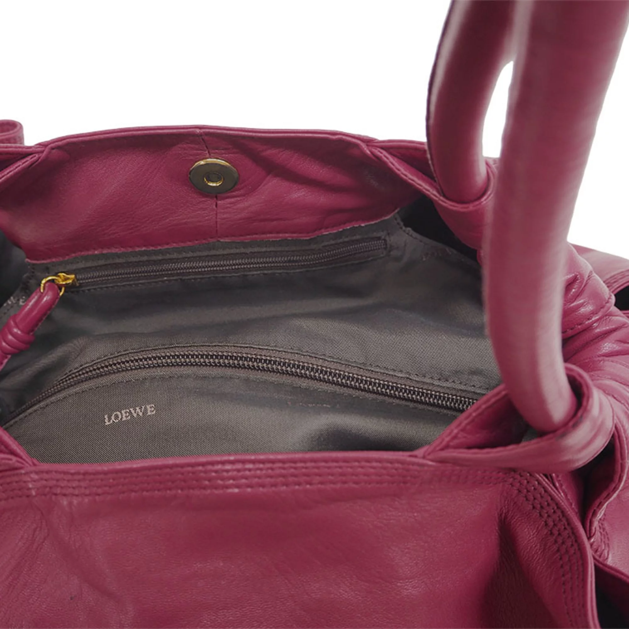 Pre-Owned Loewe LOEWE Nappa Aire Handbag Pink Leather Anagram Shoulder (Good)