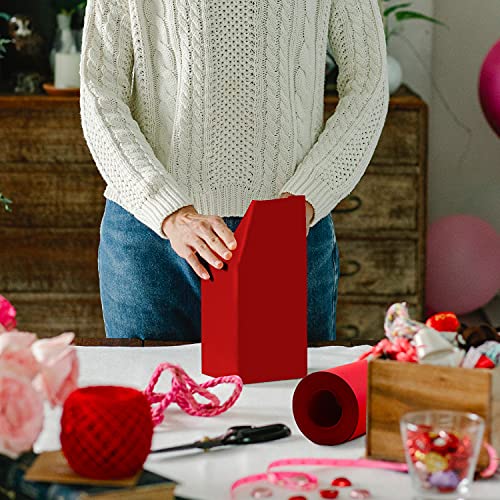 Kraft Wrapping Paper Roll,100 Feet Recycled Kraft Paper for Packing, Moving, Gift Wrapping, Postal, Shipping, Parcel, Wall Art, Crafts, Bulletin Boards, Floor Covering(11 inch x 100 Feet) (Red)