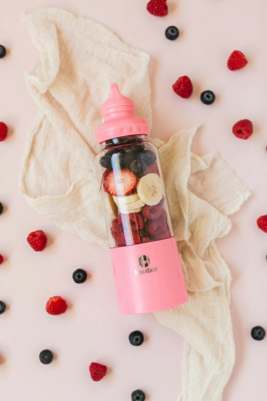 Dreamy Sheep Portable Blender 17oz, USB Rechargeable Powerful Electric Personal Blender for Shakes and Smoothies, Pink