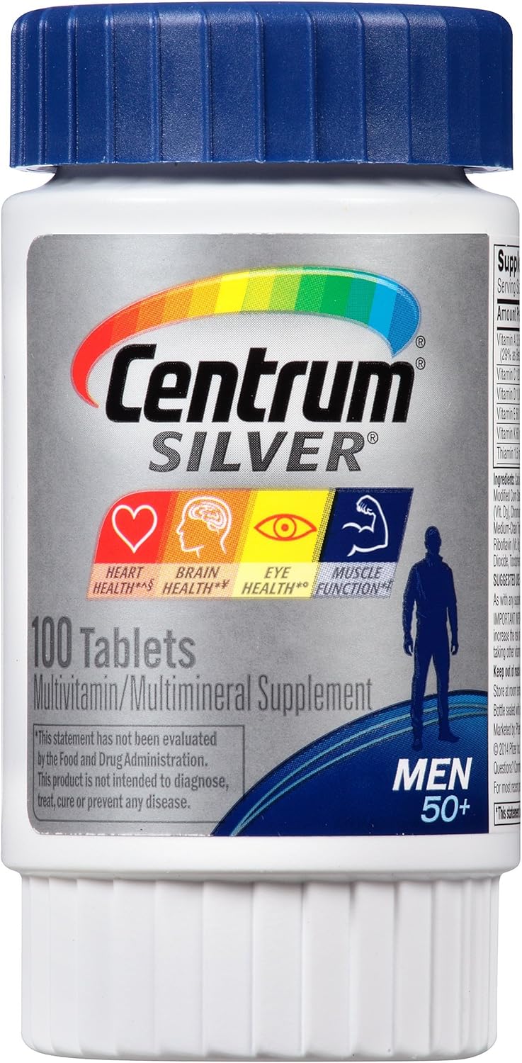 Centrum Silver Multivitamin / Multimineral Supplement Tablet, 100 Count (Pack of 4)