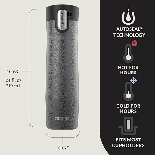 Contigo AUTOSEAL West Loop Vacuum-Insulated Stainless Steel Travel Mug with Easy-Clean Lid 20 oz Sake