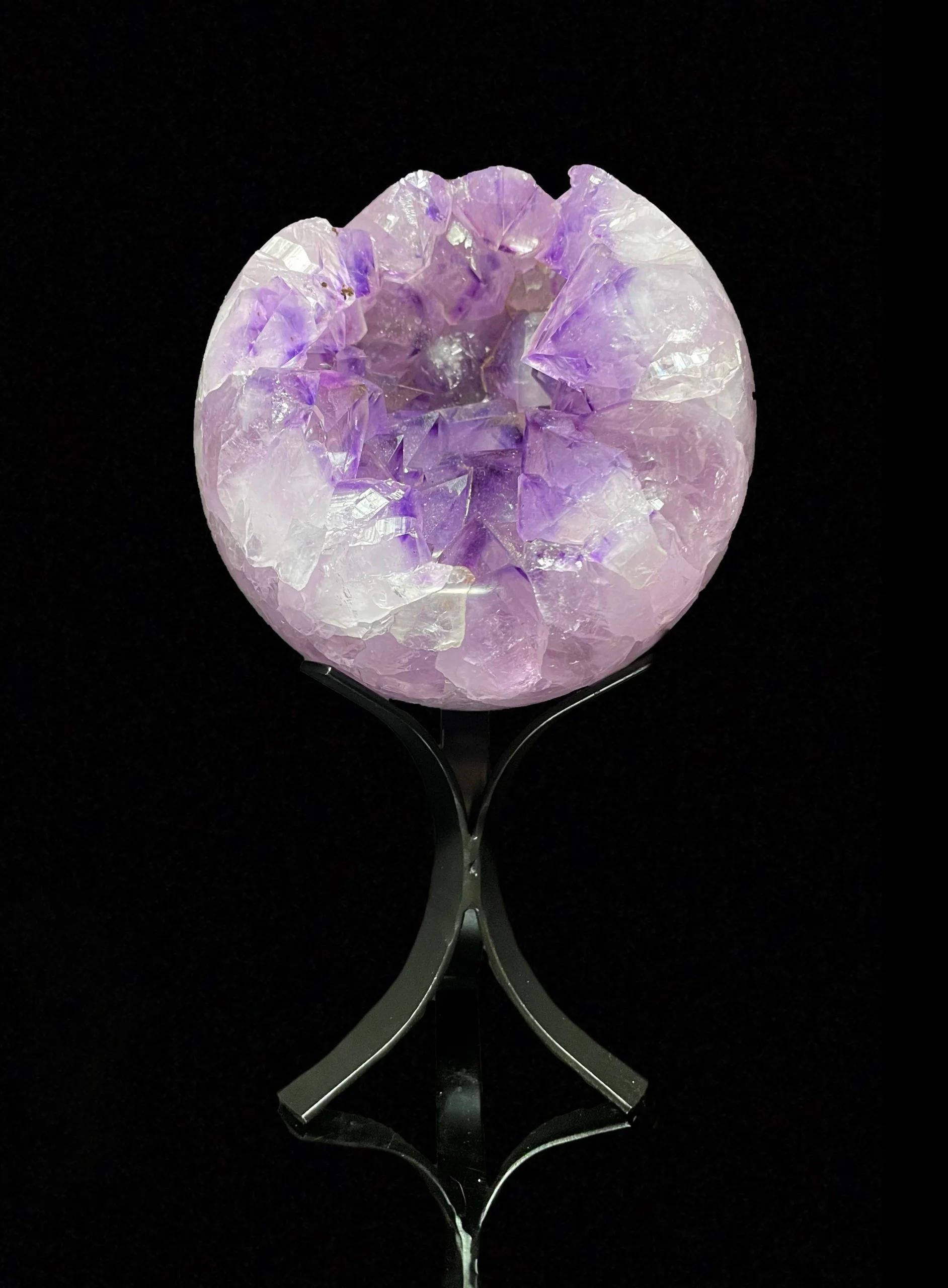 Hand-Carved Amethyst Sphere From Brazil // 5.01 Lb.