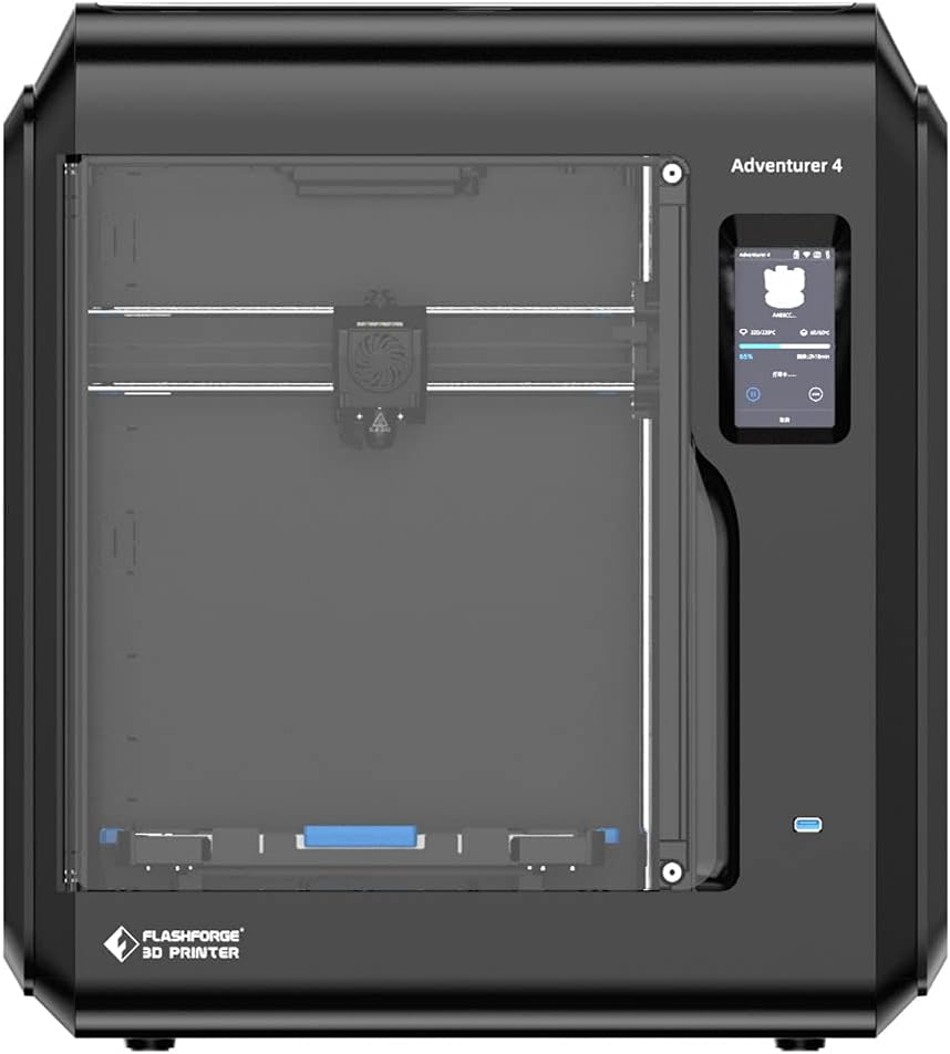 FLASHFORGE Adventurer 4 3D Printer with 2 Removable Nozzle Extruders and Flexible Heating Plates; Free-Leveling Plate; Remote Camera Monitoring; Resume, Accurate, Mute and on Cloud Printing(AD4)