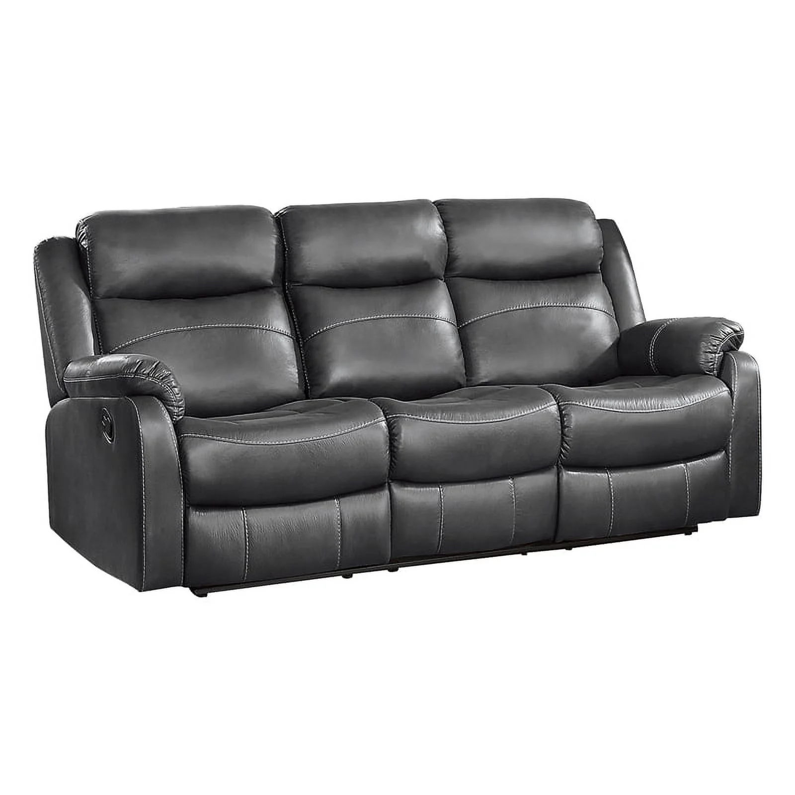 Lexicon Yerba Microfiber 2-Piece Manual Reclining Sofa Set in Dark Gray
