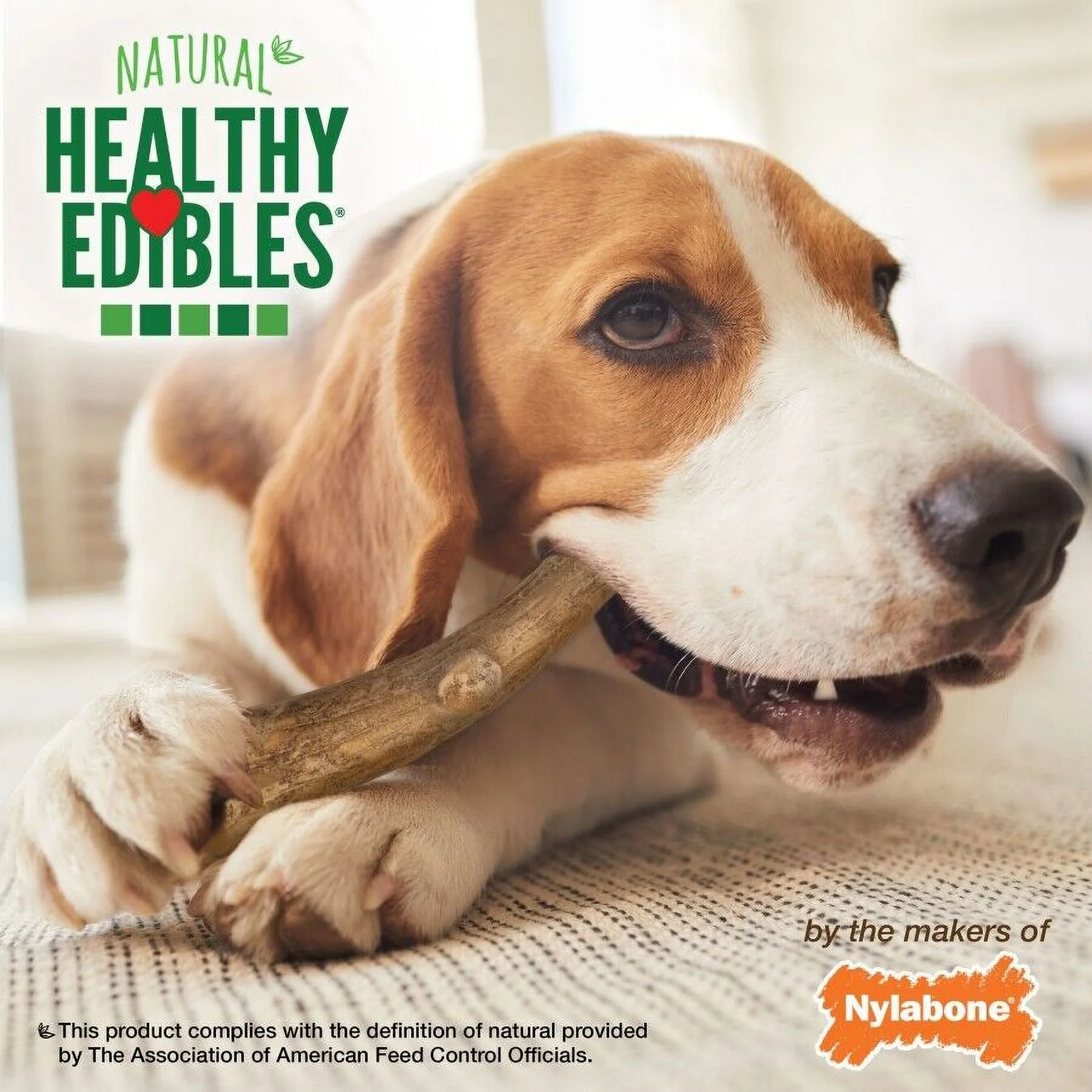 Nylabone Healthy Edibles Wild Antler Natural Dog Chew Treats, Venison (10 Chews)