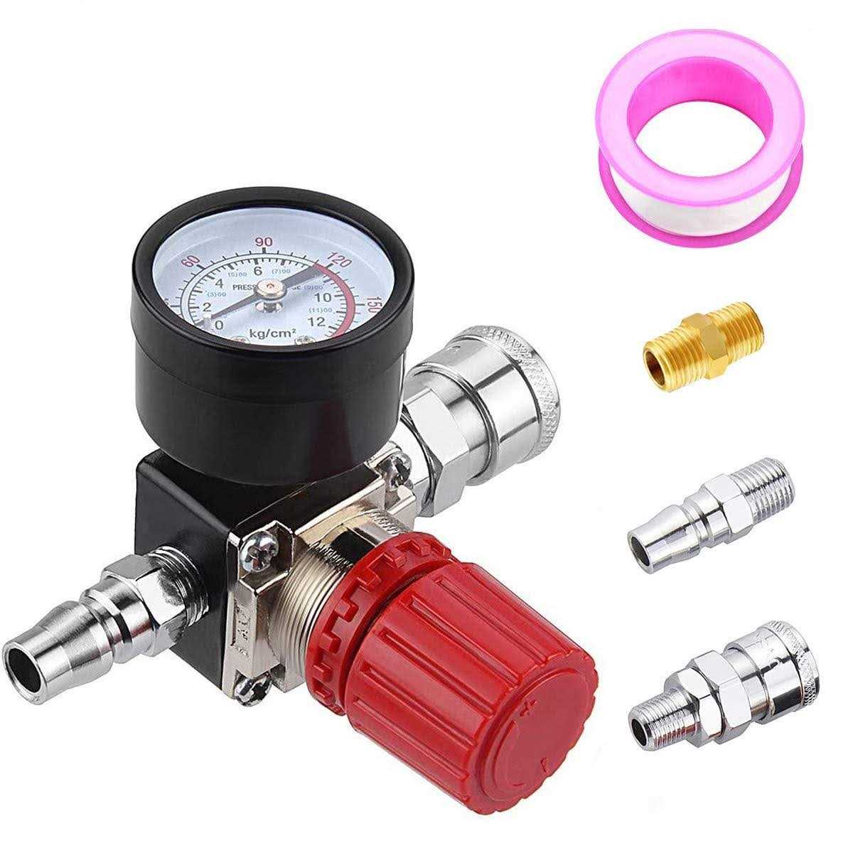 Preciva Air Compressor Pressure Regulator with Dial Gauge 0-175 psi Air Gauge for Air Compressor and Air Tools
