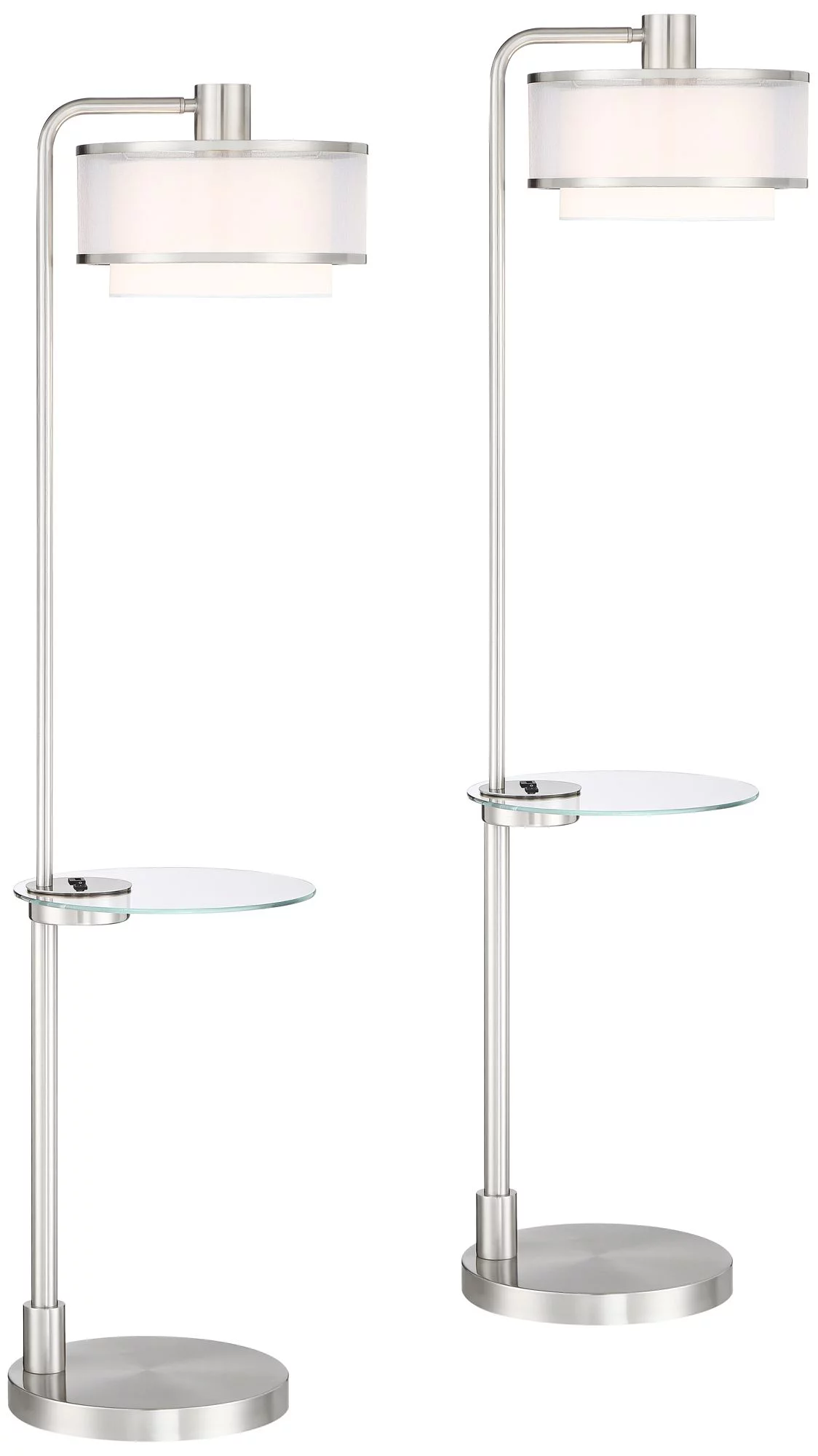 Possini Euro Design Vogue Modern Floor Lamps with Tray Tables 60