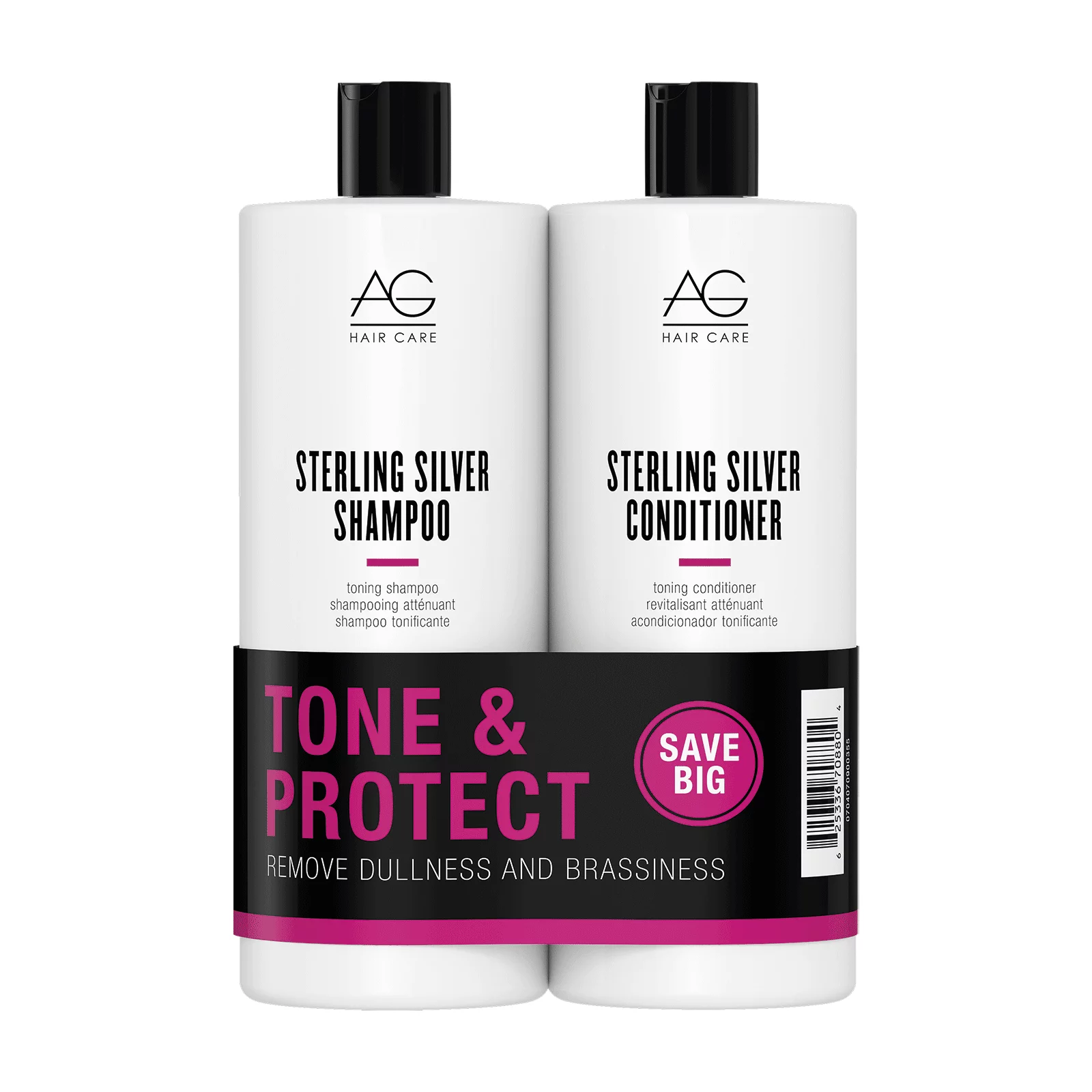 AG Hair Sterling Silver Shampo, Conditione Liter Duo