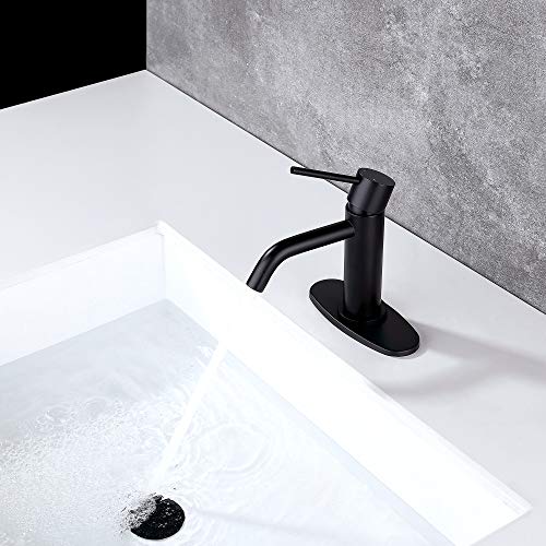 Brushed Gold Vessel Sink Faucet with Pop Up Drain and Supply Lines, Stainless Steel Gold Vanity Faucet Single Hole, JXMMP Single Handle Bathroom Faucet Gold, JXM1001BG