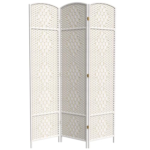 Red Lantern 7 ft. Tall Diamond Weave Dark Beige-6 Panels Room Divider