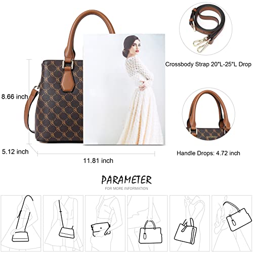 BOSTANTEN Women Leather Handbags Top Handle Satchel Purses Medium