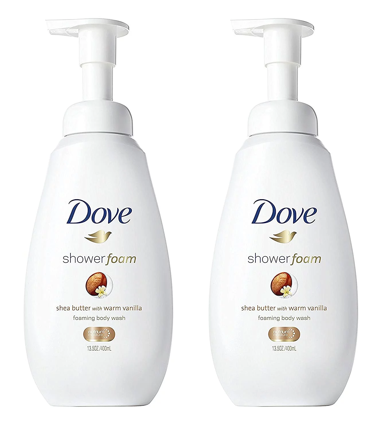 Dove Shower Foam, Shea Butter with Warm Vanilla, 13.5 oz (Pack of 2)