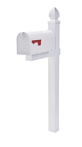 Architectural Mailboxes Whitley Post and Chadwick Galvanized Steel Mailbox, 8950B-10, Black, Medium