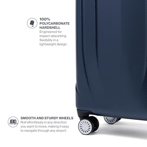 Travelpro Pathways 3 Hardside Expandable Luggage, 8 Spinner Wheels, Lightweight Hard Shell Suitcase, Carry On 21 Inch, Black Knight