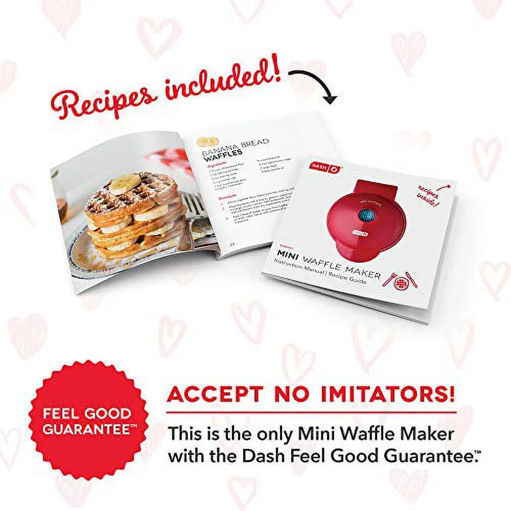 Dash DMW001AQ 4 inch Machine for Individual, Paninis, Hash Browns, Keto, Chaffles & other Mini Waffle Maker