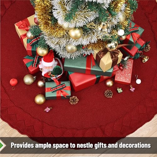 Mr. Pen- Christmas Tree Skirt 48 inches, Knitted Christmas Skirt Tree, Xmas Tree Skirt