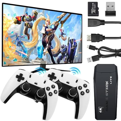 M8 Wireless Retro Gaming Console, Game Stick with Built in 20000+ Games, 4K HDMl Output and 9 Classic Emulators- Plug and Retro Play Video Game Consoles for TV (64G)