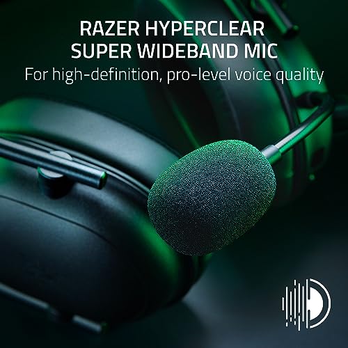 Razer BlackShark V2 HyperSpeed Wireless Gaming Headset: 280g Lightweight - THX Spatial Audio - Bendable Mic - 50mm Drivers - 2.4GHz, Bluetooth or USB - 70 Hr Battery w/USB Type C Charging - Black