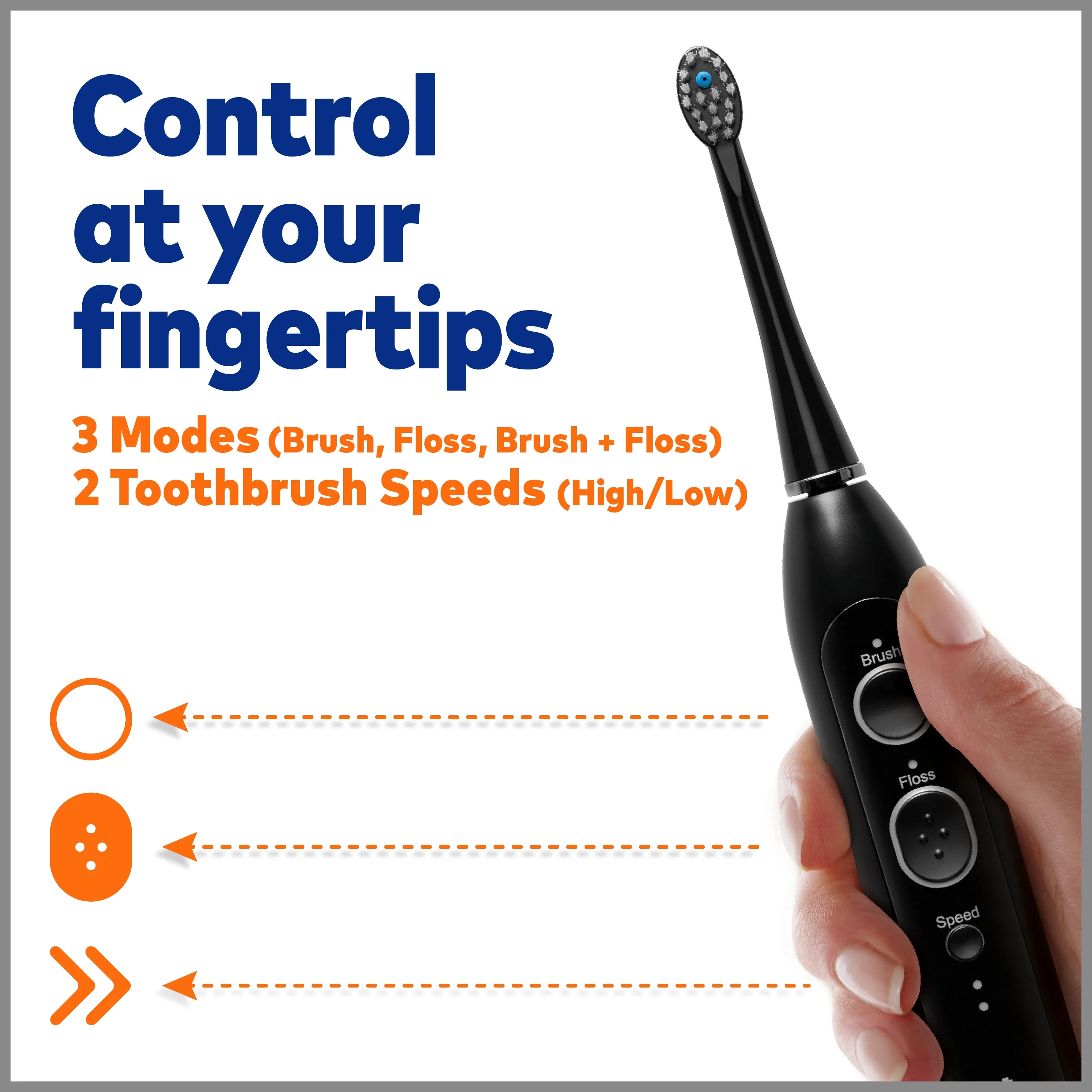Waterpik Sonic-Fusion 2.0 Flossing Toothbrush, Electric Toothbrush & Water Flosser Combo, Black