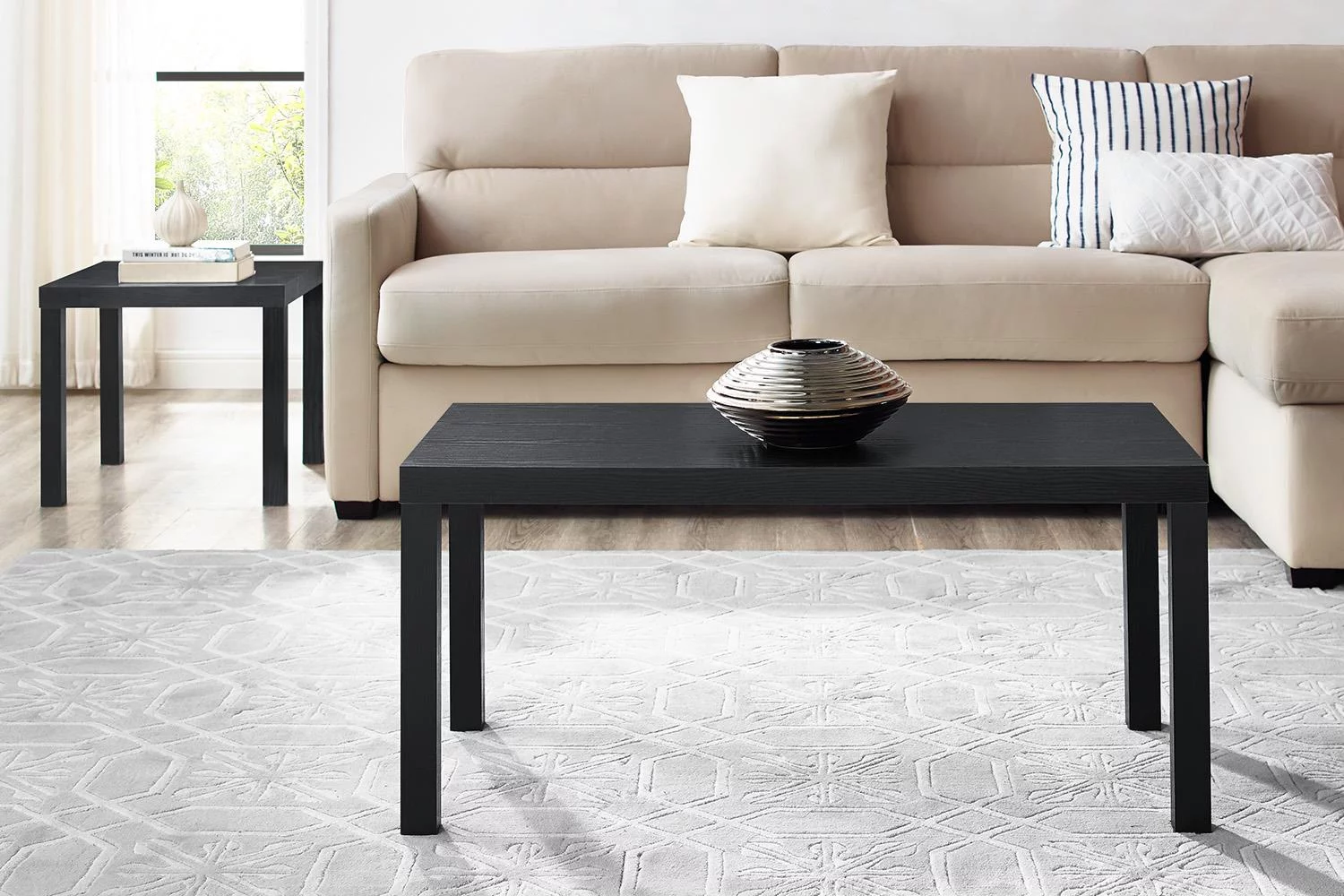 Mainstays Parsons Coffee Table, Black Oak