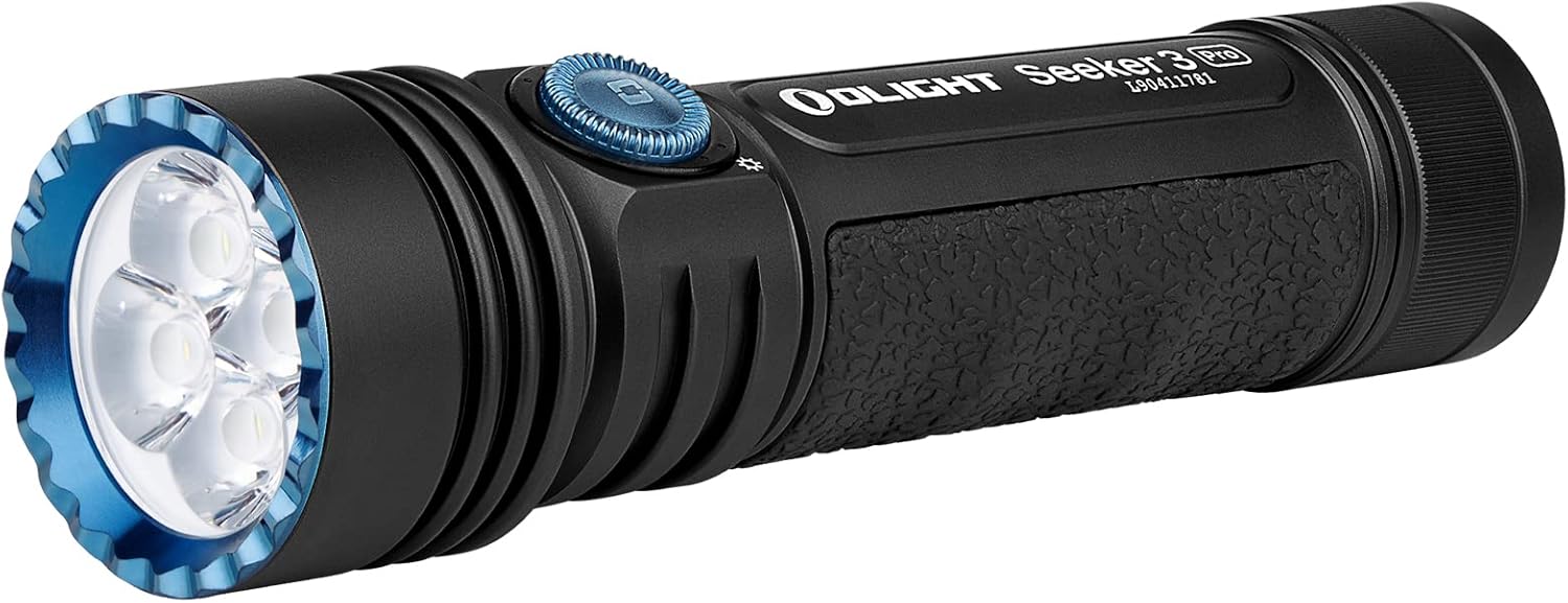 OLIGHT Seeker 3 Pro 4200 Lumens Ultra-Bright Floodlight Flashlight, High Lumens MCC3 Rechargeable Flashlights for Outdoor Searching, Camping, Hiking (Black)