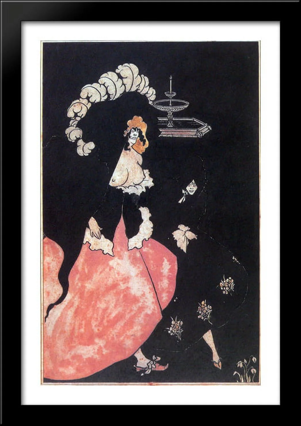 Messalina returning homel 26x40 Large Black Wood Framed Print Art by Aubrey Beardsley