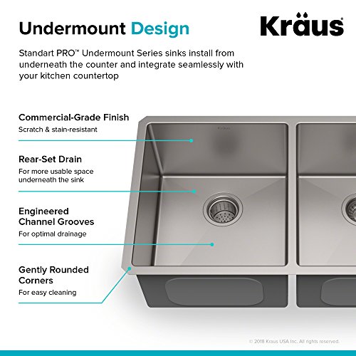 KRAUS Standart Pro 32 Inch 18-Gauge Stainless Steel Scullery Sink, 24 Gallon Freestanding Commercial Style Single Bowl Laundry & Utility Sink, KHS230-32
