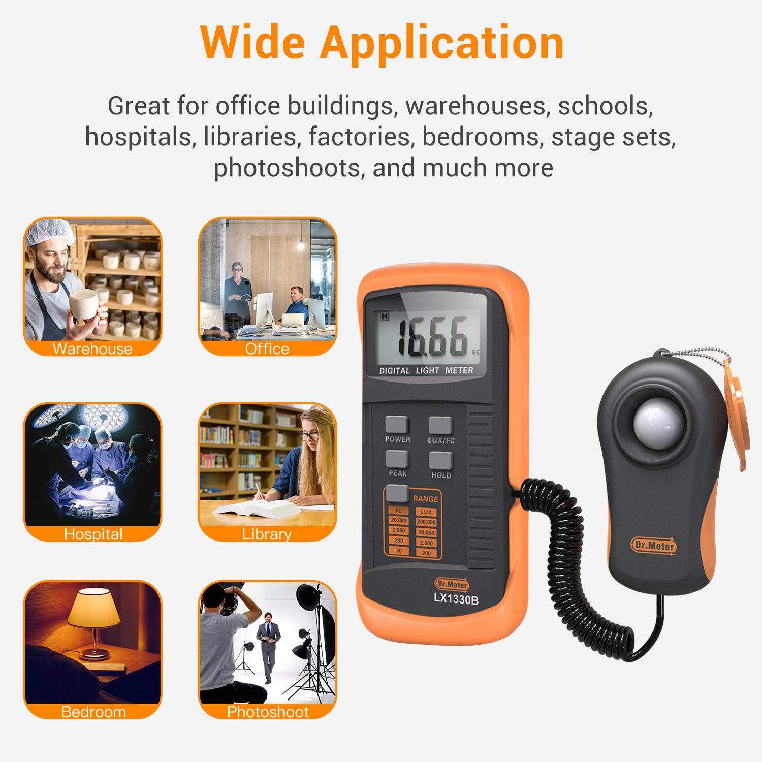 Dr.meter LX1330B Digital Illuminance Light meter