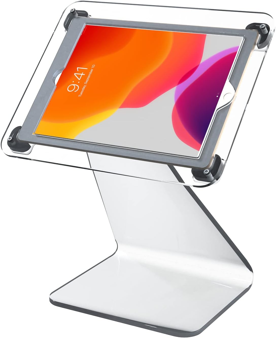 Dual Kiosk Stand – CTA Security Stand with Locking Case, Cable, Stylus and Tether – Compatible with Headphone Jack, iPad 7th/ 8th/ 9th Gen 10.2”, iPad Pro 10.5 (PAD-ASKW10) – White