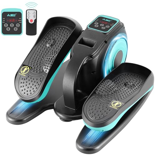 Under Desk Elliptical Machine, Ellipse Leg Exerciser for Seniors Adults, Adjustable Speeds Elliptical Trainer with Remote, Quiet & Portable Mini Seated Pedal Exerciser for Home Office Use