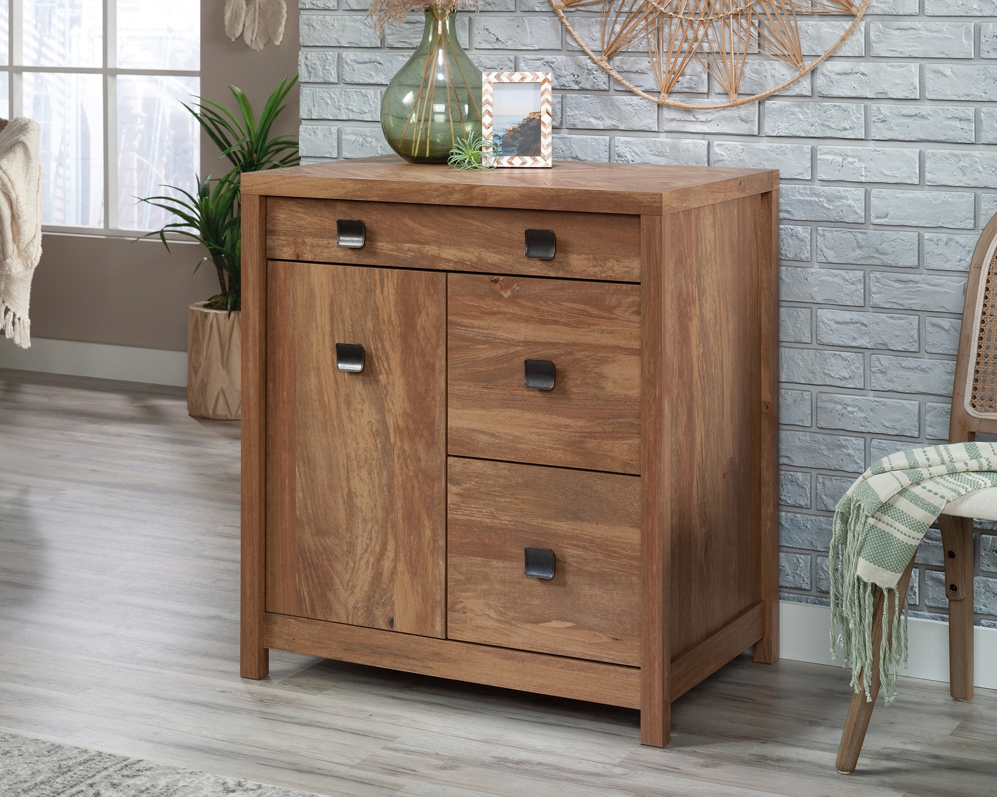 Sauder Cannery Bridge Engineered Wood Credenza in Sindoori Mango/Brown