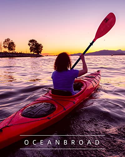 OCEANBROAD Adjustable Kayak Paddle 86in/220cm to 94in/240cm Kayaking Boating Canoeing Oar with Paddle Leash 1 Paddle
