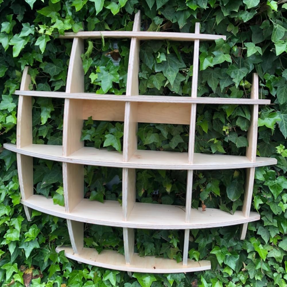 Modular Paintable Wooden Wall Shelf, Sphere Bookcase, Hanging Geometric Office Furniture, Sphere Shelf, Multifunctional Display Shelves, Freestanding Wooden Bookcase, 48