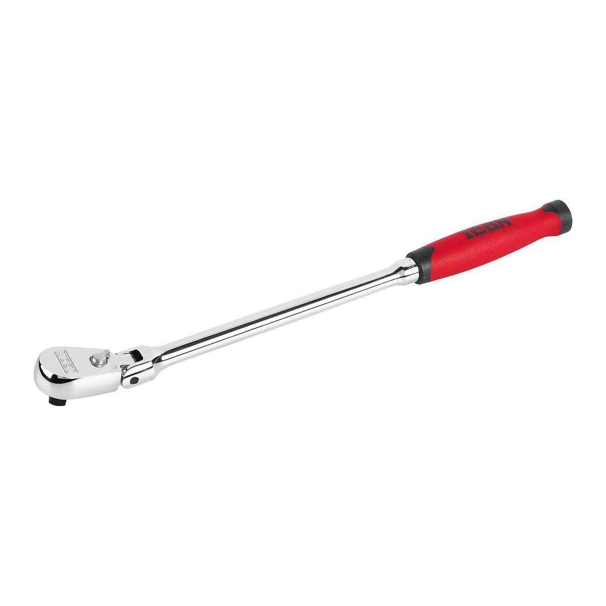 Icon 3/8 in. Drive Professional Long-Reach Flex-Head Ratchet with Comfort Grip