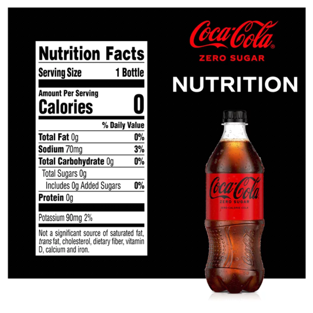 Coca-Cola Zero Sugar, 20 Fl Oz Bottle - Pack of 10