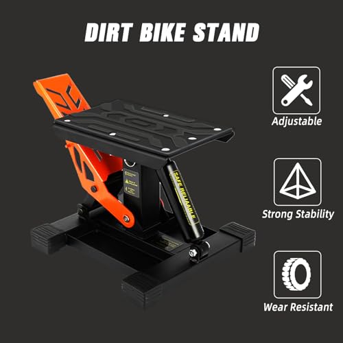 Motorcycle Lift Stand Dirt Bike Jack Stand 1000Lbs Capacity Hydraulic Lift Adjustable Height Hoist Table for Dirt Pit Bike Repair Maintenance